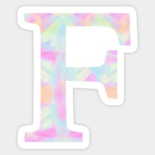 The Letter F Rainbow Design Sticker